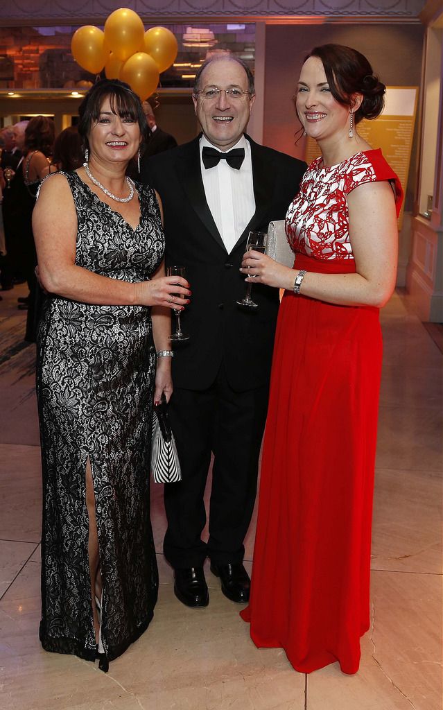 
Theresa Flaherty Gerry Cully and Katie Devlin, pictured at the CMRF Crumlin Gold Ball at the Doubletree by Hilton Hotel on Saturday March 14th.CMRF Crumlin, the principal fundraising body for Our Ladyâ€™s Childrenâ€™s Hospital, Crumlin and the National Childrenâ€™s Research Centre, celebrated its 50th anniversary with The Gold Ball to acknowledge 50 years of fundraising for childrenâ€™s health in Ireland. Pic. Robbie Reynolds
