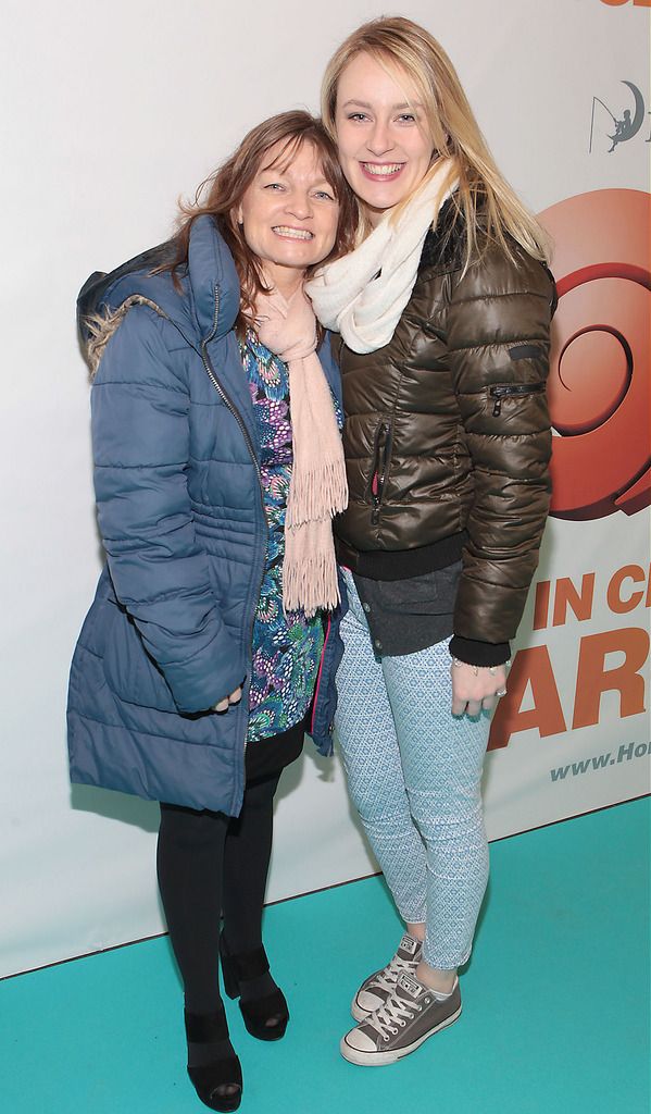 Alice Donnelly and Abigail Donnelly at the Irish Premiere screening of Home at  Odeon Cinema in Point Village ,Dublin.Picture:Brian McEvoy.