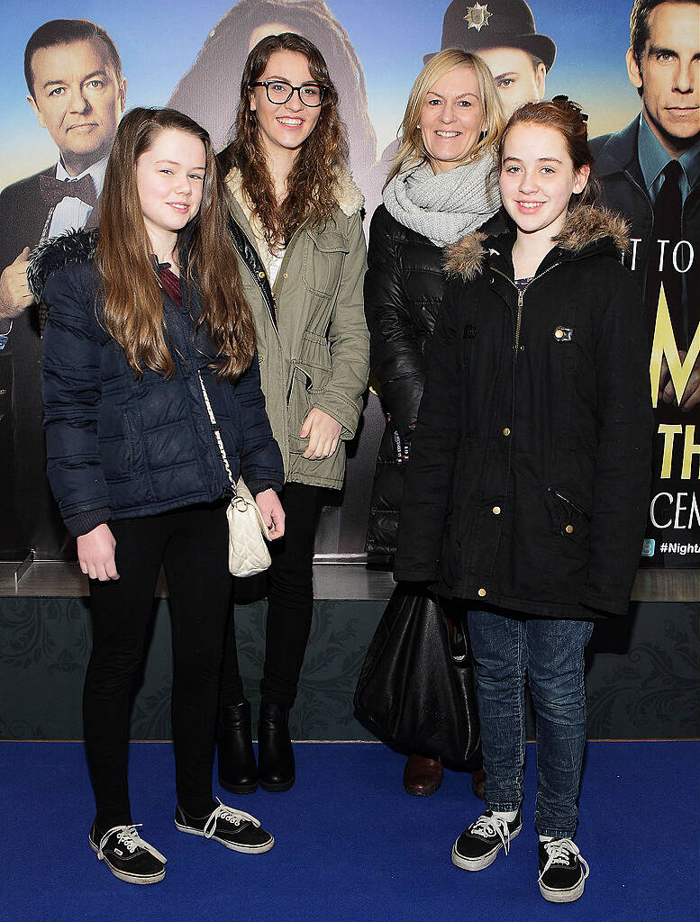 Meadbh Hogan, Ellie Taylor, Nikki Taylor and Zoe Taylor at The Irish Premiere screening of Night at the Museum -Secret of the Tomb at the Lighthouse Cinema ,Dublin.Pic:Brian McEvoy.