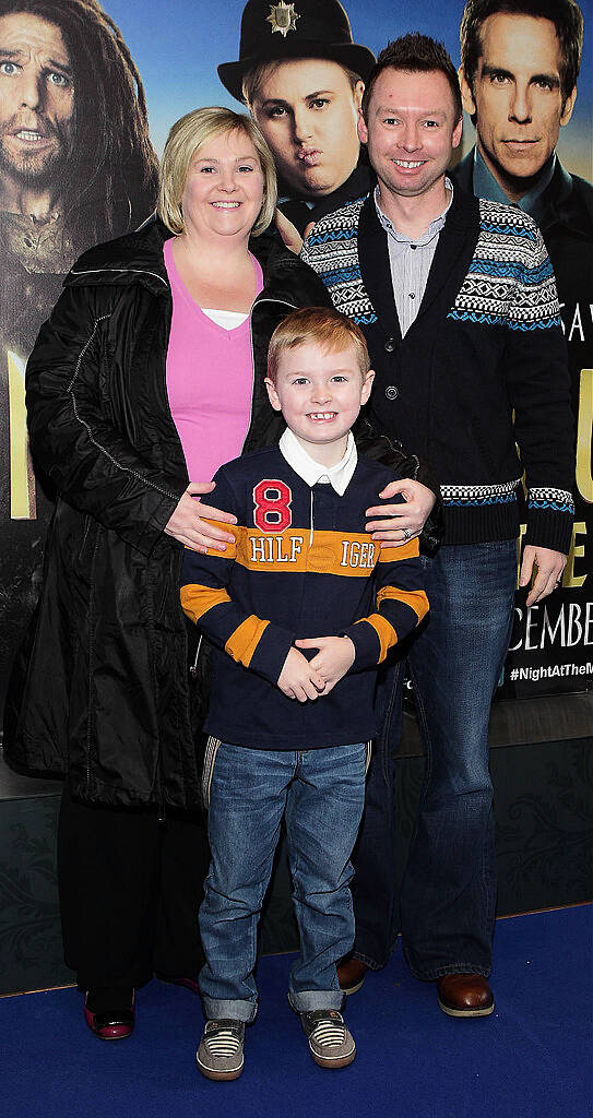 Ingrid Hand, Paul Hand and Evan Hand at The Irish Premiere screening of Night at the Museum -Secret of the Tomb at the Lighthouse Cinema ,Dublin.Pic:Brian McEvoy.