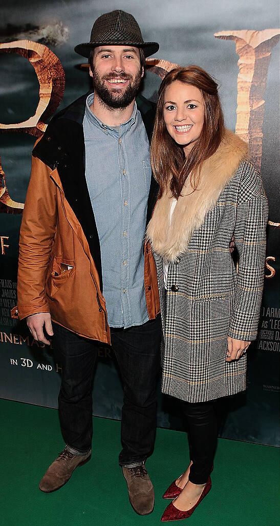 Dave Laurence and Sarah Brophy at The Irish Premiere screening of The Hobbit the battle  of the five armies at the Savoy Cinema Dublin.Pic:Brian McEvoy.