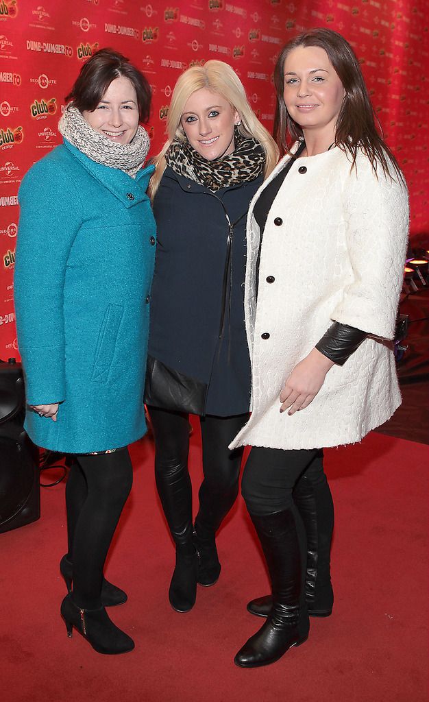 Dee Neville,Niamh Griffin and Carol McNamee at The Irish Premiere screening of Dumb and Dumber To at The Savoy Cinema Dublin.Pic:Brian McEvoy.