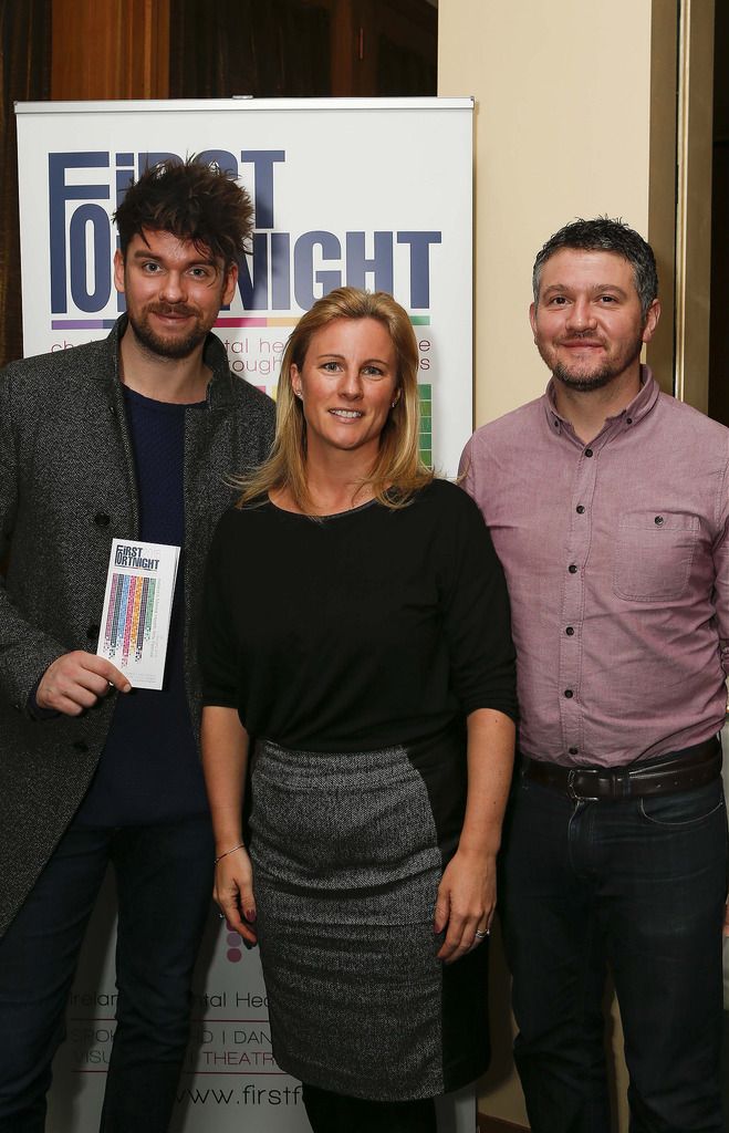 Pictured at the The Clarence Hotel Wellington Quay, Dublin at the launch of First Fortnight 2015 festival programme was VOICE of Ireland presenter Eoghan McDermott, Jill O'Herlihy and First Fortnight co founder JP Swaine. 

Picture Conor McCabe Photography.