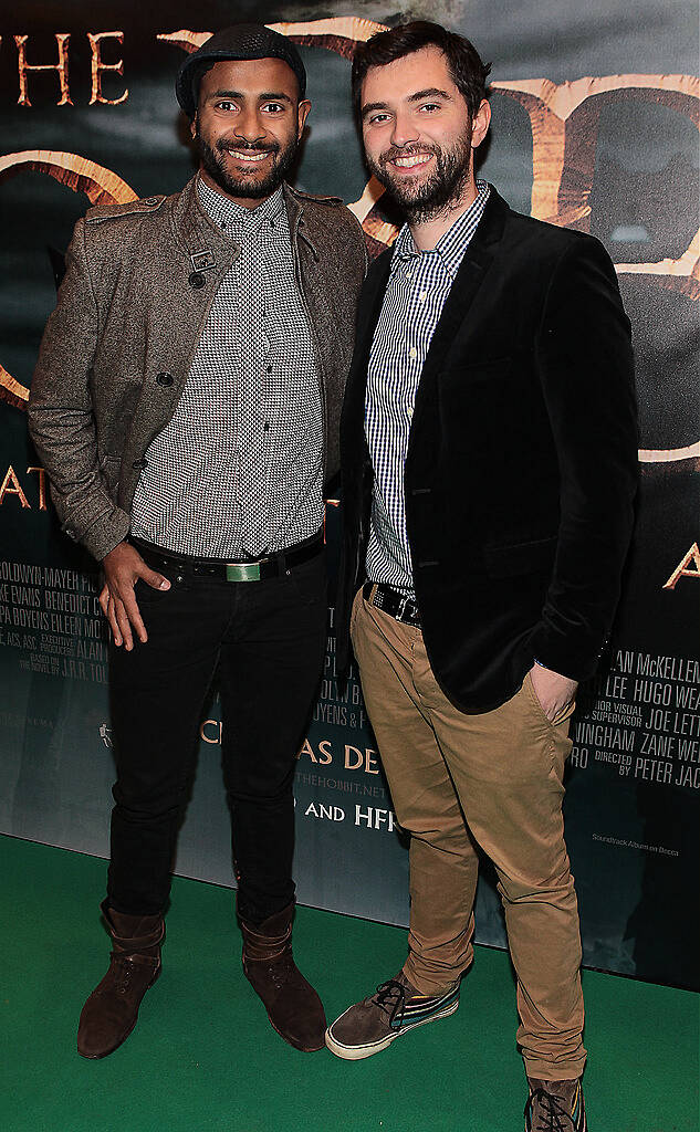 Leon Pinto and Colm Turner at The Irish Premiere screening of The Hobbit the battle  of the five armies at the Savoy Cinema Dublin.Pic:Brian McEvoy.