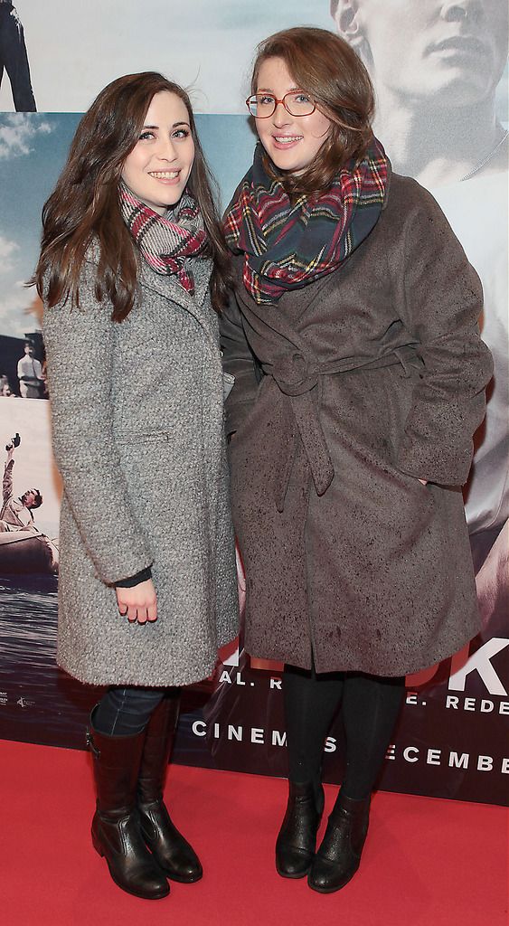 Aoife Mcardle and Sarah Geraghty at The Irish Premiere of  Unbroken at  The Screen Cinema ,Dublin . The film was directed by Angelina Jolie.  .Picture :Brian McEvoy.