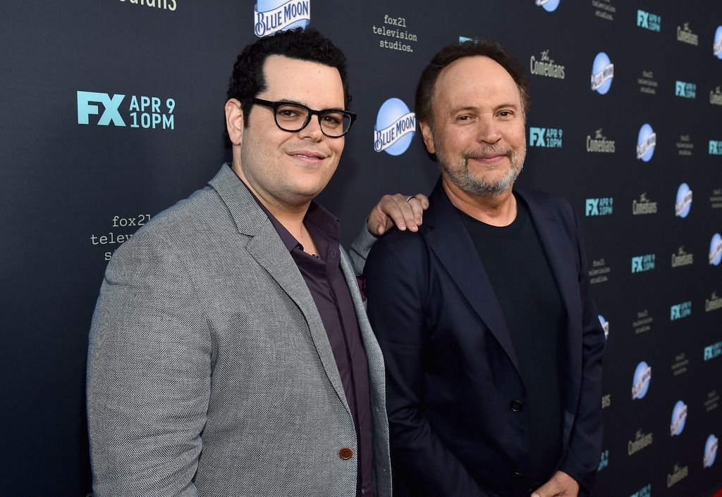 SANTA MONICA, CA - APRIL 06:  Actors Josh Gad and Billy Crystal attend the premiere of FX's "The Comedians" at The Broad Stage on April 6, 2015 in Santa Monica, California.  (Photo by Alberto E. Rodriguez/Getty Images)