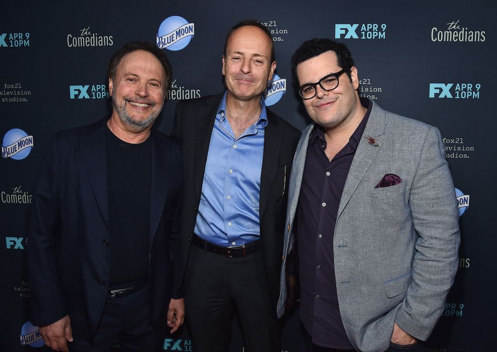 SANTA MONICA, CA - APRIL 06:  Actor Billy Crystal, John Landgraf, CEO FX Networks and actor Josh Gad attend the premiere of FX's "The Comedians" at The Broad Stage on April 6, 2015 in Santa Monica, California.  (Photo by Alberto E. Rodriguez/Getty Images)