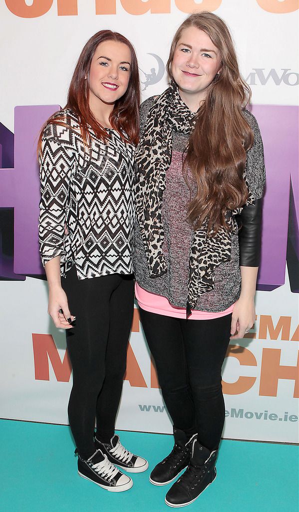 Emma McKeever and Shelly McKeever at the Irish Premiere screening of Home at  Odeon Cinema in Point Village ,Dublin.Picture:Brian McEvoy.