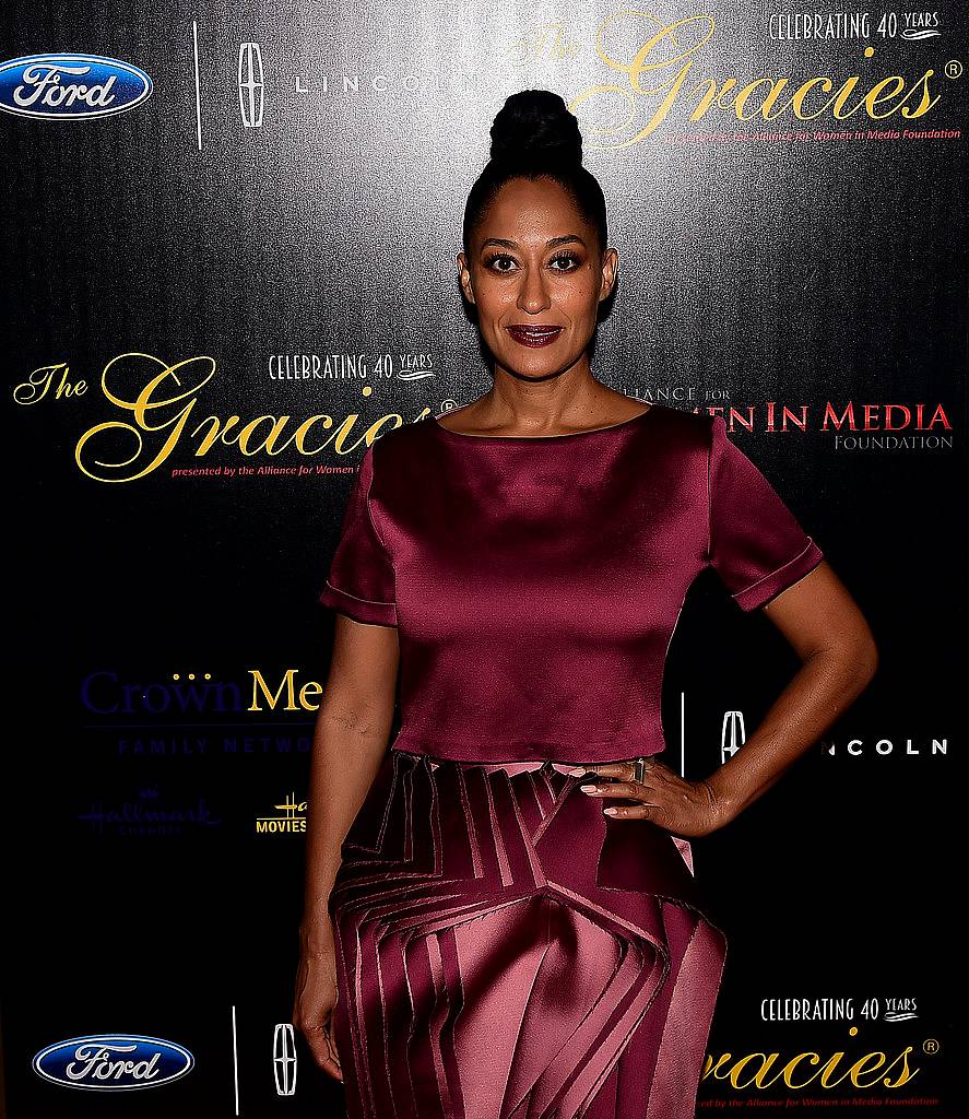 Host Tracee Ellis Ross poses on arrival for the 40th anniversary of the Gracies Awards in Beverly Hills, California on May 19, 2015, presented by The Alliance for Women in Media.   AFP PHOTO / FREDERIC J. BROWN        (Photo credit should read FREDERIC J. BROWN/AFP/Getty Images)