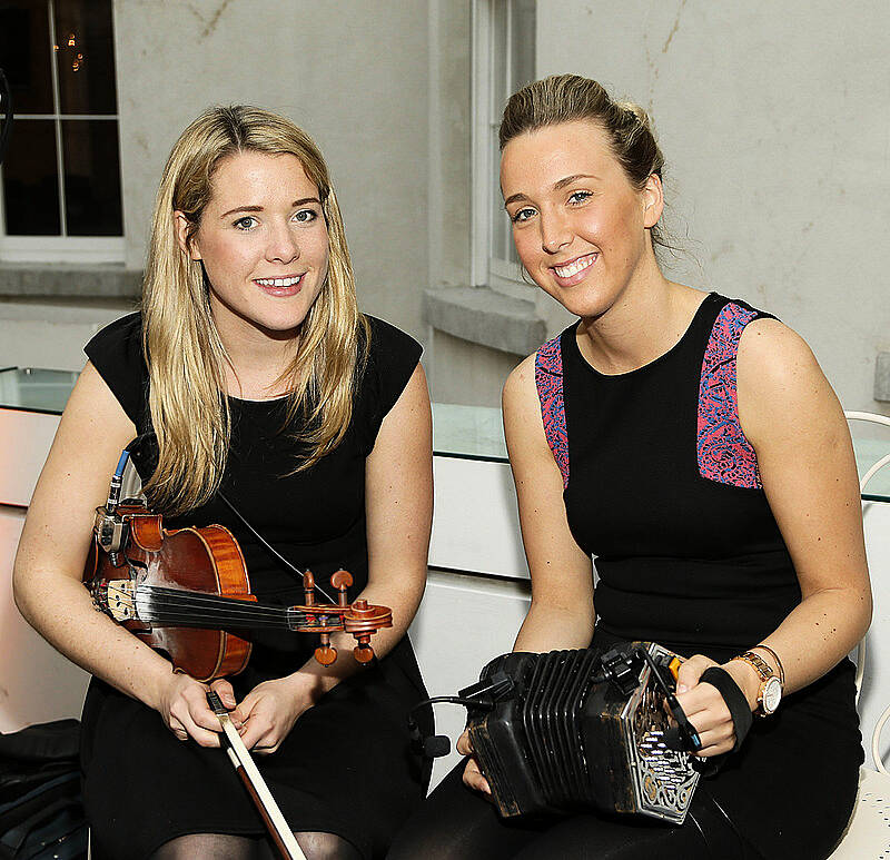 Lottie and Courtney Cullen at the launch of the Belmond Grand Hibernian Irish-based train at the National Gallery-photo Kieran Harnett