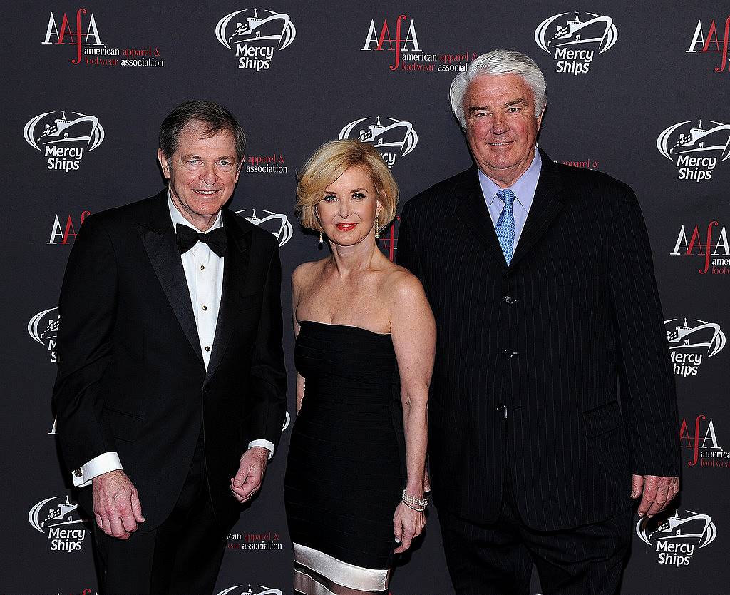 NEW YORK, NY - APRIL 27:  (L-R) Chairman/CEO JC Penney Company and Chairman of the Board of Mercy Ships Myron Ullman III, AAFA President & CEO Juanita D. Duggan and President/Founder Mercy Ships Don Stephens attend the 2015 AAFA American Image Awards on April 27, 2015 in New York City.  (Photo by Andrew Toth/Getty Images for American Image Awards)