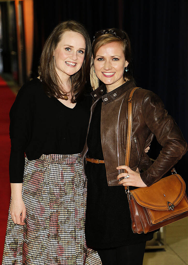 Eimear Morris and Amy McAllister at the launch of the Belmond Grand Hibernian Irish-based train at the National Gallery-photo Kieran Harnett