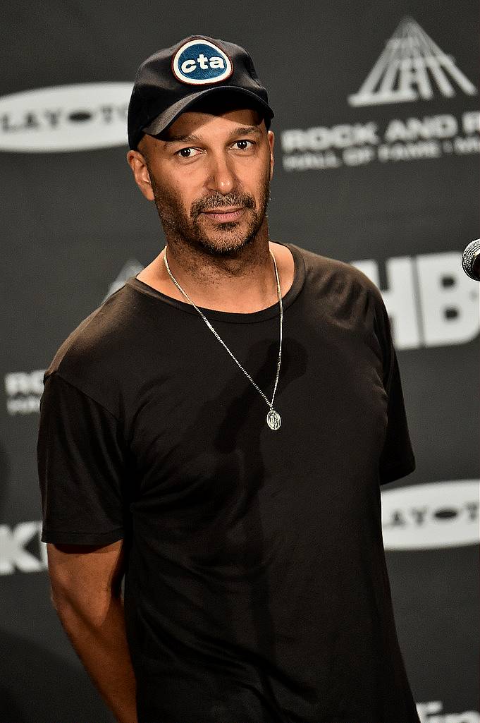 CLEVELAND, OH - APRIL 18:  Musician Tom Morello attends the 30th Annual Rock And Roll Hall Of Fame Induction Ceremony at Public Hall on April 18, 2015 in Cleveland, Ohio.  (Photo by Michael Loccisano/Getty Images)