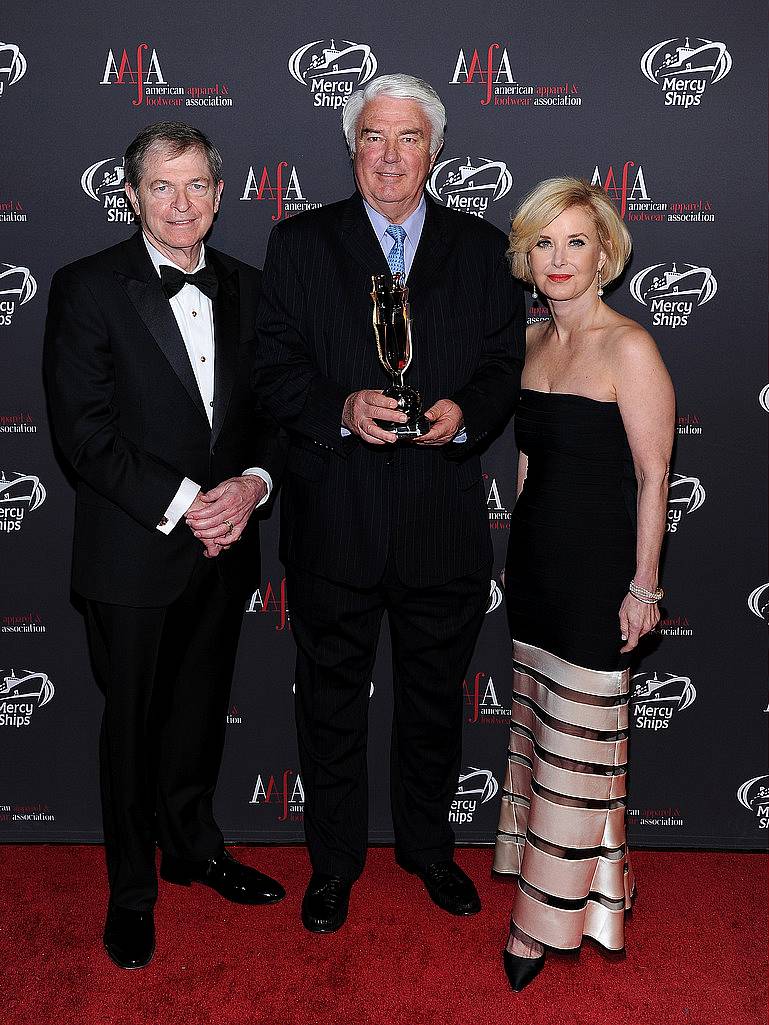 NEW YORK, NY - APRIL 27:  (L-R) Chairman/CEO JC Penney Company and Chairman of the Board of Mercy Ships Myron Ullman III, President/Founder Mercy Ships Don Stephens and AAFA President & CEO Juanita D. Duggan attend the 2015 AAFA American Image Awards on April 27, 2015 in New York City.  (Photo by Andrew Toth/Getty Images for American Image Awards)