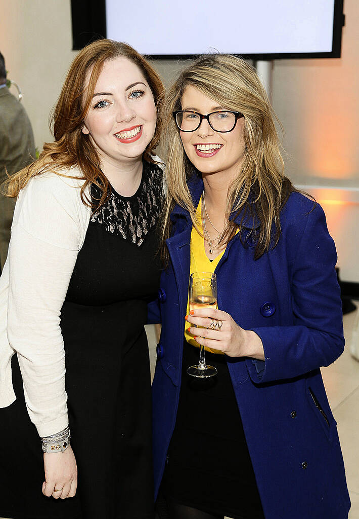 Lesley Nugent and Hannah Popham at the launch of the Belmond Grand Hibernian Irish-based train at the National Gallery-photo Kieran Harnett