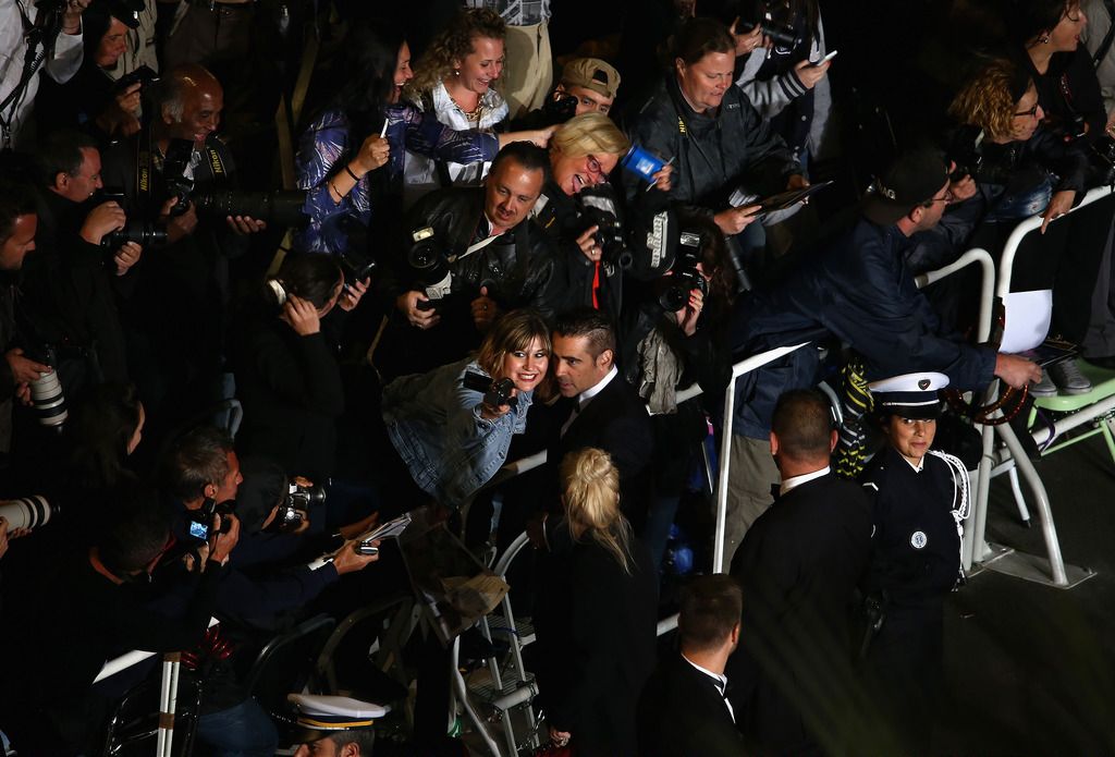 CANNES, FRANCE - MAY 15:Colin Farrell poses for a selfie during the Premiere of "The Lobster" during the 68th annual Cannes Film Festival on May 15, 2015 in Cannes, France.  (Photo by Andreas Rentz/Getty Images)