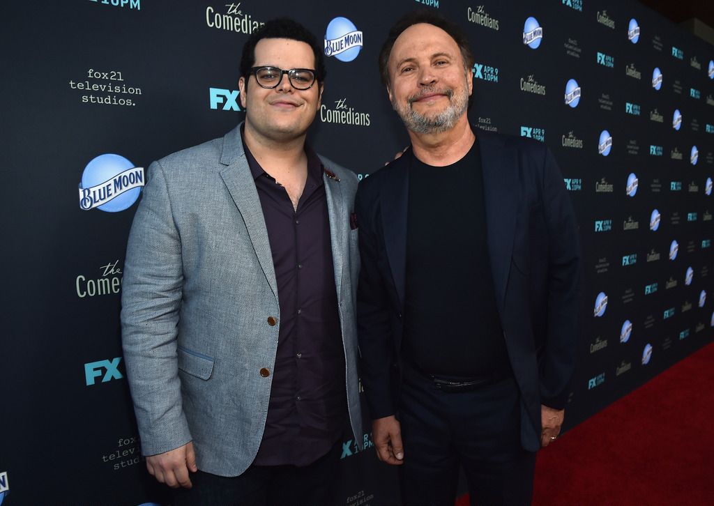 SANTA MONICA, CA - APRIL 06:  Actors Josh Gad and Billy Crystal attend the premiere of FX's "The Comedians" at The Broad Stage on April 6, 2015 in Santa Monica, California.  (Photo by Alberto E. Rodriguez/Getty Images)