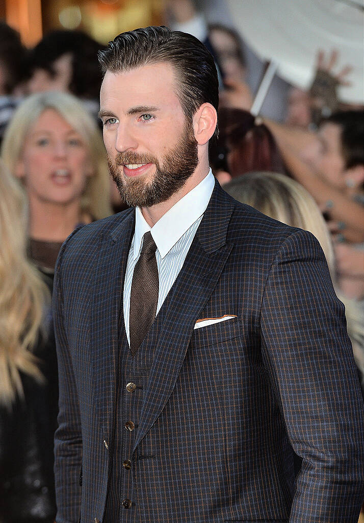 LONDON, ENGLAND - APRIL 21:  Chris Evans attends "The Avengers: Age Of Ultron" European premiere at Westfield London on April 21, 2015 in London, England.  (Photo by Anthony Harvey/Getty Images)