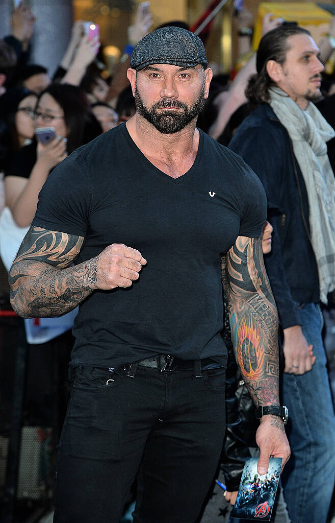 LONDON, ENGLAND - APRIL 21:  Dave Bautista attends the European premiere of "The Avengers: Age Of Ultron" at Westfield London on April 21, 2015 in London, England.  (Photo by Anthony Harvey/Getty Images)