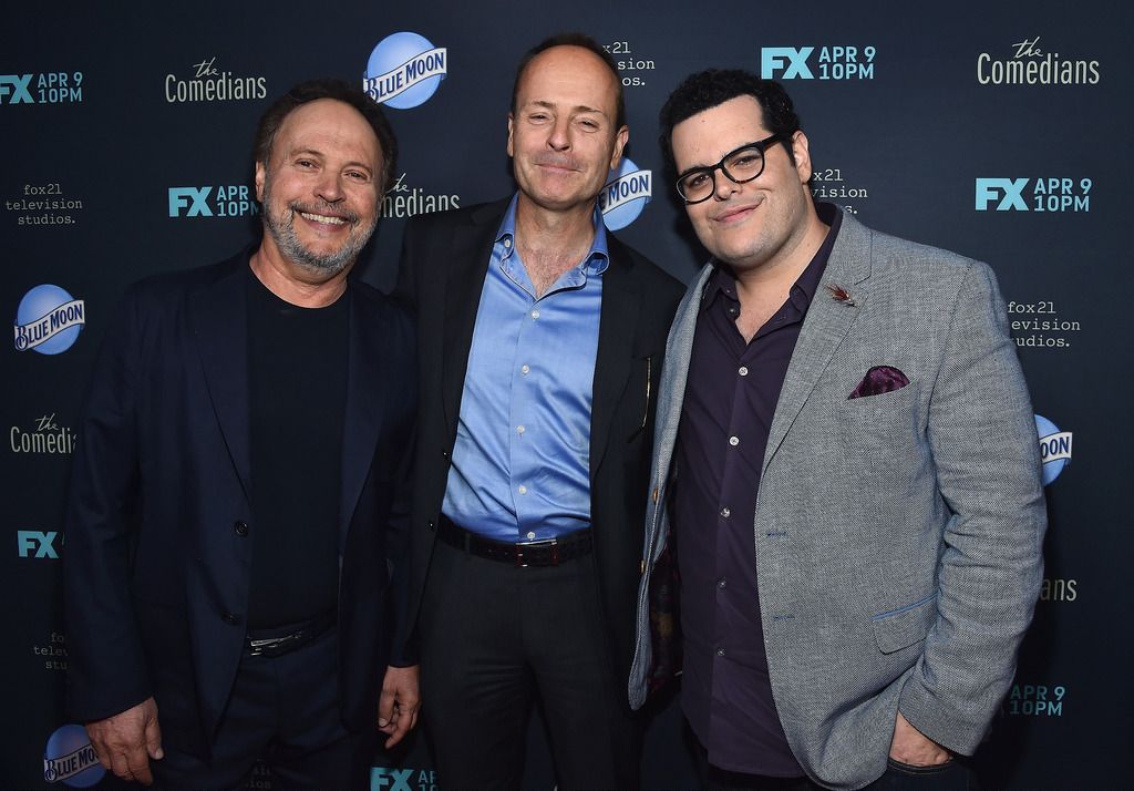 SANTA MONICA, CA - APRIL 06:  Actor Billy Crystal, John Landgraf, CEO FX Networks and actor Josh Gad attend the premiere of FX's "The Comedians" at The Broad Stage on April 6, 2015 in Santa Monica, California.  (Photo by Alberto E. Rodriguez/Getty Images)