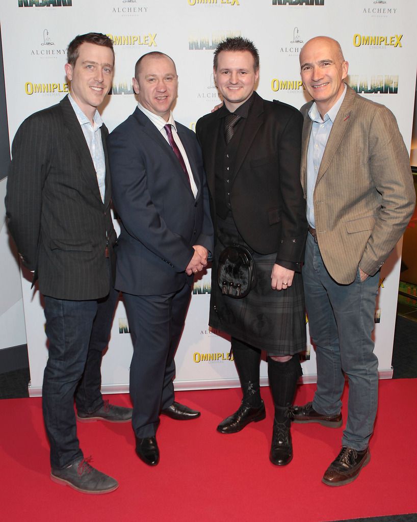 Andrew Lotbiniere ,Stuart Pearson ,Scott Kyle and Paul Katis  at the Irish premiere screening of Kajaki at Omniplex in Rathmines Dublin.Picture:Brian McEvoy