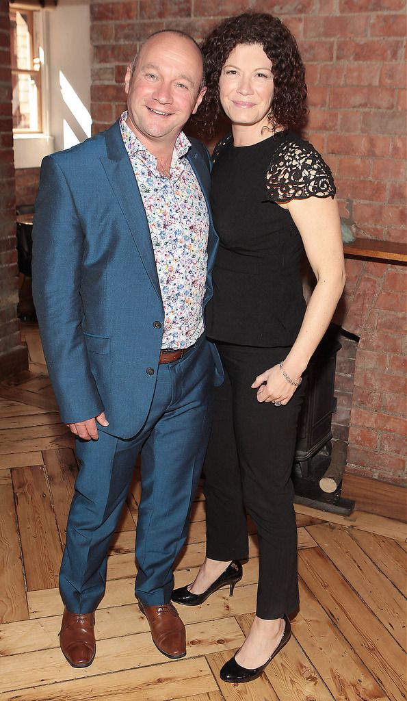 Comedian Alan Short and wife Colette   at Leigh Arnold's FirstLight Charity lunch at Fade Street Social ,Dublin.Pictures Brian McEvoy.