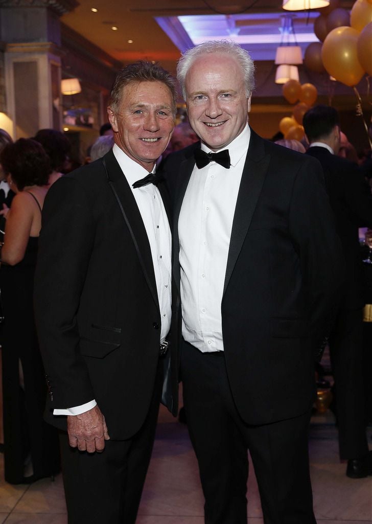 Eamonn Coghlan and Lorcan Birthistle, pictured at the CMRF Crumlin Gold Ball at the Doubletree by Hilton Hotel on Saturday March 14th.CMRF Crumlin, the principal fundraising body for Our Ladyâ€™s Childrenâ€™s Hospital, Crumlin and the National Childrenâ€™s Research Centre, celebrated its 50th anniversary with The Gold Ball to acknowledge 50 years of fundraising for childrenâ€™s health in Ireland. Pic. Robbie Reynolds