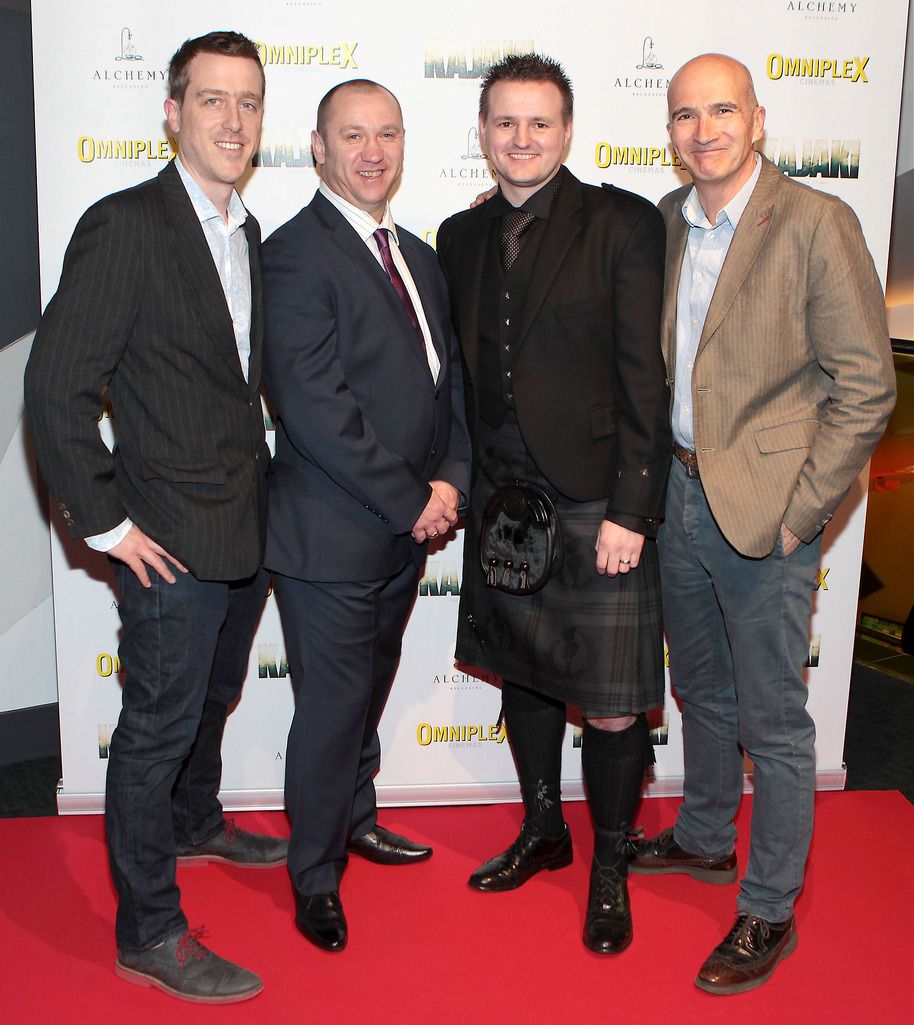 Andrew Lotbiniere ,Stuart Pearson ,Scott Kyle and Paul Katis  at the Irish premiere screening of Kajaki at Omniplex in Rathmines Dublin.Picture:Brian McEvoy.