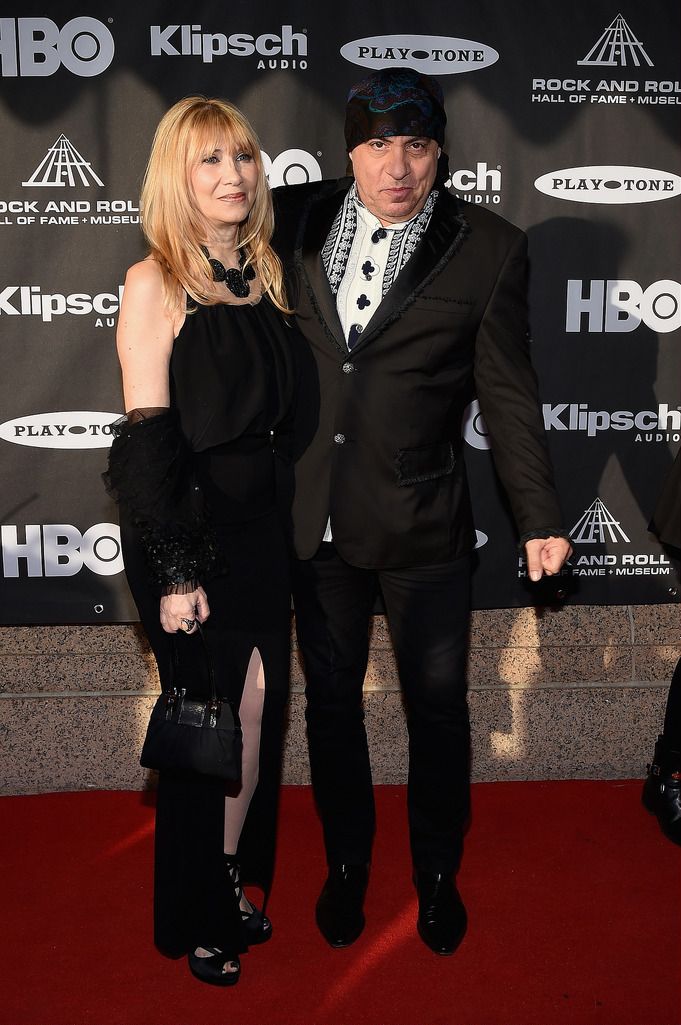 CLEVELAND, OH - APRIL 18:  Maureen Van Zandt (L) and Steven Van Zandt attend the 30th Annual Rock And Roll Hall Of Fame Induction Ceremony at Public Hall on April 18, 2015 in Cleveland, Ohio.  (Photo by Michael Loccisano/Getty Images)