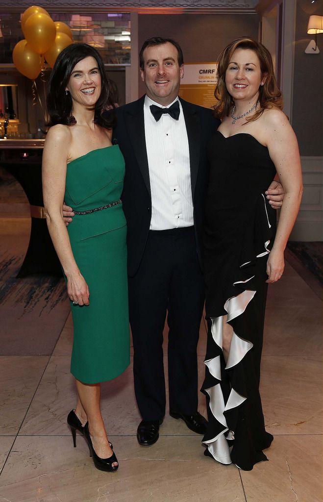 Lisa Harrington with Fergal and Sinead Mooney, pictured at the CMRF Crumlin Gold Ball at the Doubletree by Hilton Hotel on Saturday March 14th.CMRF Crumlin, the principal fundraising body for Our Ladyâ€™s Childrenâ€™s Hospital, Crumlin and the National Childrenâ€™s Research Centre, celebrated its 50th anniversary with The Gold Ball to acknowledge 50 years of fundraising for childrenâ€™s health in Ireland. Pic. Robbie Reynolds