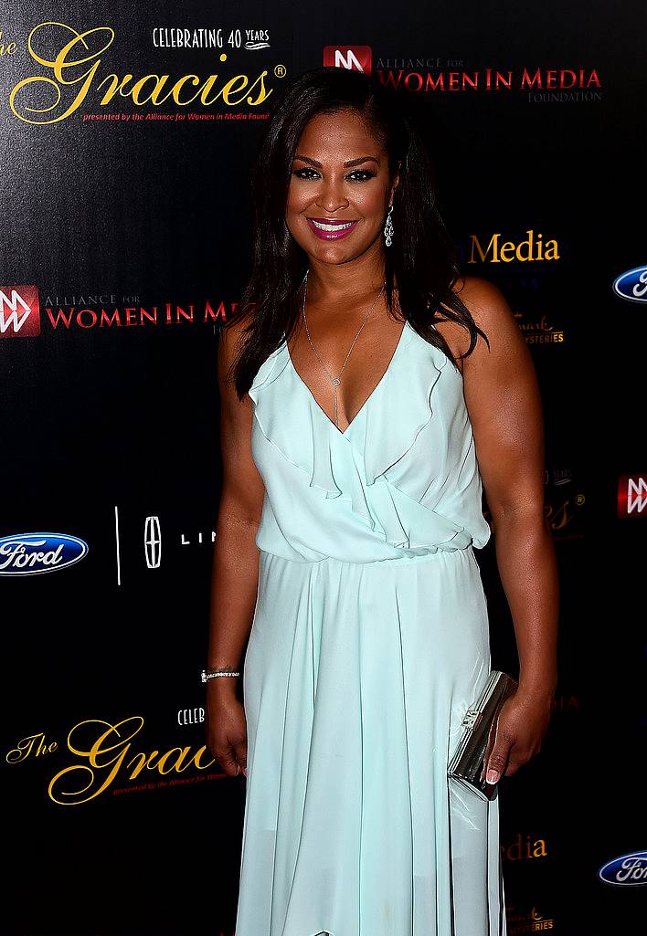 Leila Ali, daughter of Muhammad Ali, poses on arrival for the 40th anniversary of the Gracies Awards in Beverly Hills, California on May 19, 2015, presented by The Alliance for Women in Media.   AFP PHOTO / FREDERIC J. BROWN        (Photo credit should read FREDERIC J. BROWN/AFP/Getty Images)