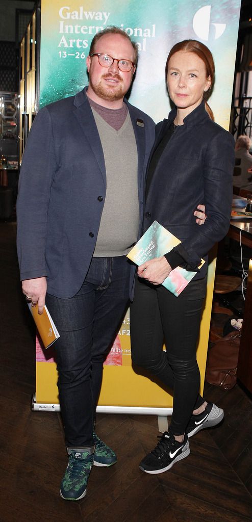 Cian O'Brien and Jean Butler at The Absolut Reception for the launch of The Galway International Arts Festival at The Dean Hotel Dublin..Picture:Brian McEvoy.No Repro fee for one use