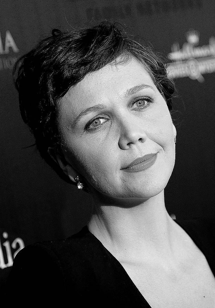 BEVERLY HILLS, CA - MAY 19:  (Editors Niote: Image converted from colorto B\W). Actress Maggie Gyllenhaal  arrives at the 40th Anniversary Gracies Awards at The Beverly Hilton Hotel on May 19, 2015 in Beverly Hills, California.  (Photo by Frazer Harrison/Getty Images)