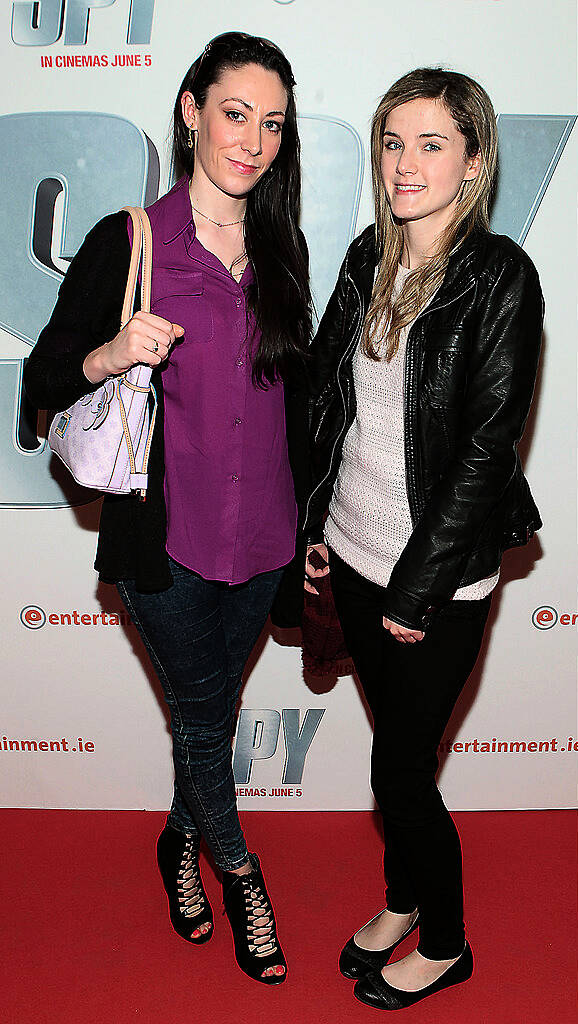 Catherine Wood and Stephanie Wade   pictured at the special screening of  the movie  Spy  at The Odeon Cinema in Point Village Dublin..Picture:Brian McEvoy.