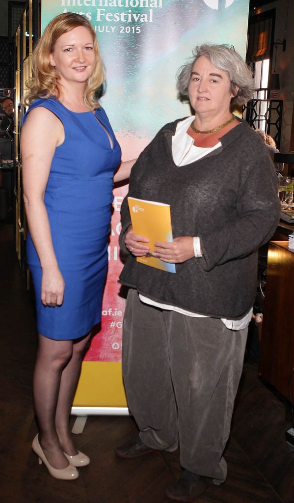 Tracey Ferguson and Marie Breen at The Absolut Reception for the launch of The Galway International Arts Festival at The Dean Hotel Dublin..Picture:Brian McEvoy.No Repro fee for one use