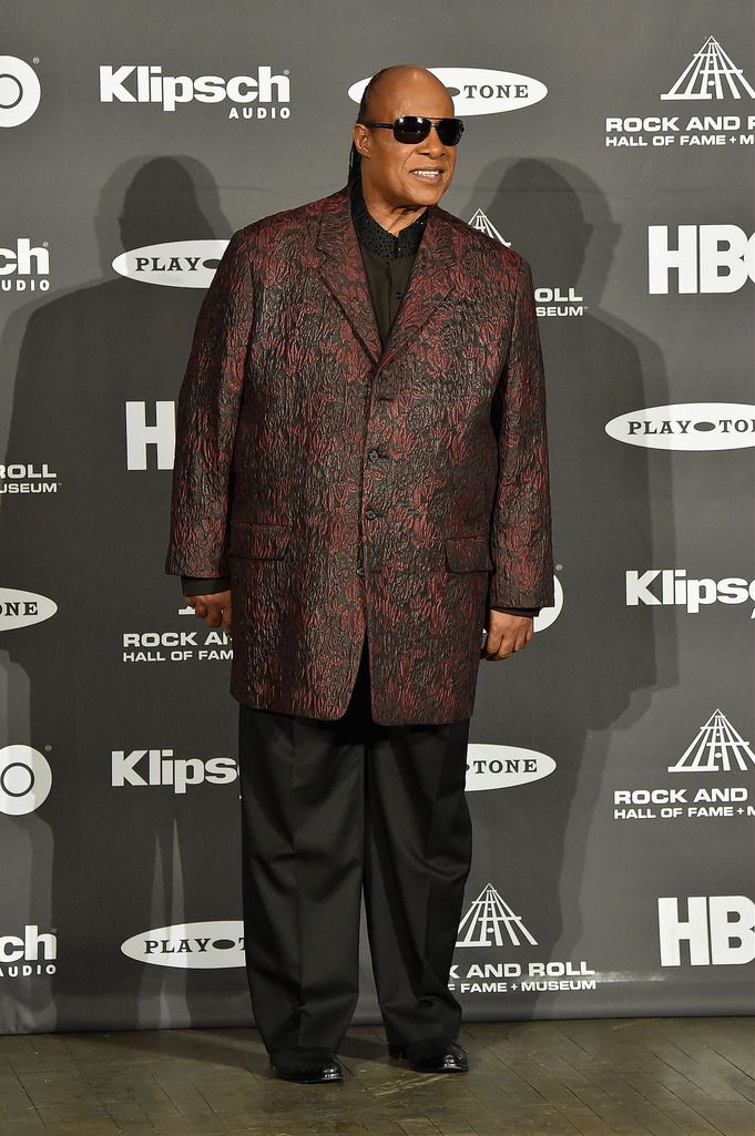 CLEVELAND, OH - APRIL 18:  Stevie Wonder attends the 30th Annual Rock And Roll Hall Of Fame Induction Ceremony at Public Hall on April 18, 2015 in Cleveland, Ohio.  (Photo by Michael Loccisano/Getty Images)