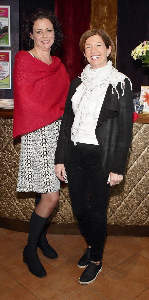 Ann Marie Gray and Barbara Hennessy  at the launch of the Lemongrass Citywest & Naas Leading Trainer and Jockey award for the Punchestown Festival in the Lemongrass restaurant in Naas.Pic:Brian McEvoy.