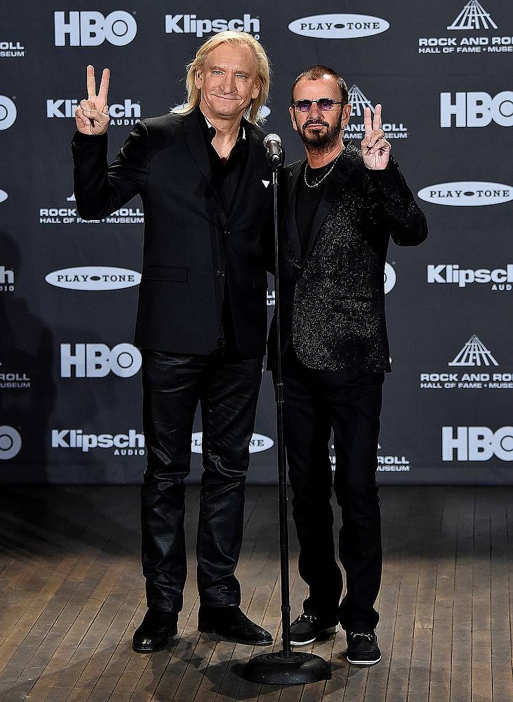 CLEVELAND, OH - APRIL 18:  Joe Walsh and Ringo Starr attend the 30th Annual Rock And Roll Hall Of Fame Induction Ceremony at Public Hall on April 18, 2015 in Cleveland, Ohio.  (Photo by Mike Coppola/Getty Images)