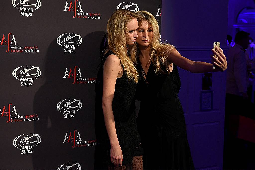 NEW YORK, NY - APRIL 27:  Models Shannon Rusbuldt and Brie Harding attend the 2015 AAFA American Image Awards on April 27, 2015 in New York City.  (Photo by Andrew Toth/Getty Images for American Image Awards)