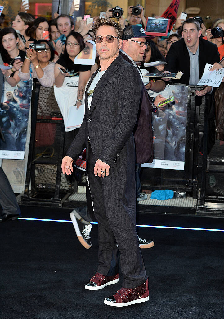 LONDON, ENGLAND - APRIL 21:  Robert Downey Jr attends "The Avengers: Age Of Ultron" European premiere at Westfield London on April 21, 2015 in London, England.  (Photo by Anthony Harvey/Getty Images)