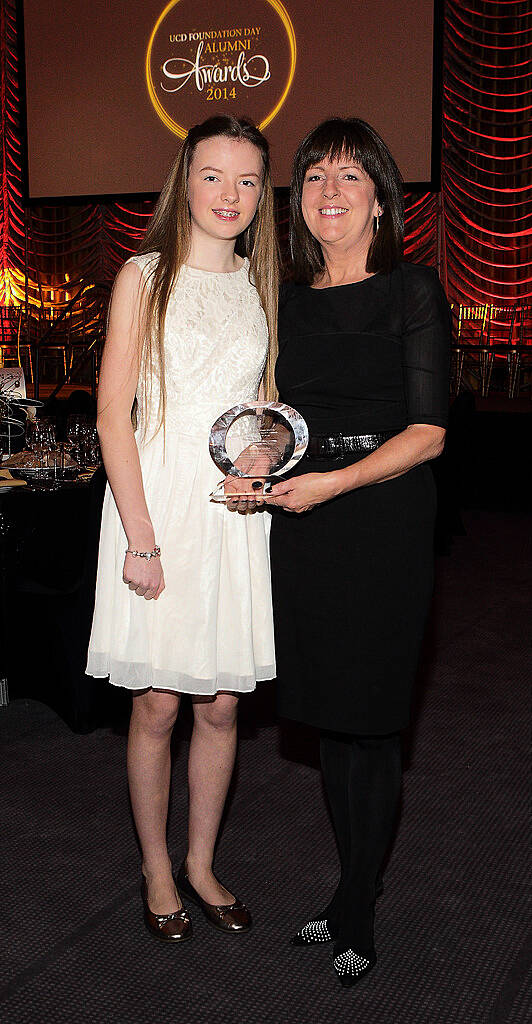 Fleur Cusack and Evelyn Cusack at the UCD Foundation Day Alumni Awards at O Reilly Hall,UCD Dublin.Pictures :Brian McEvoy.
