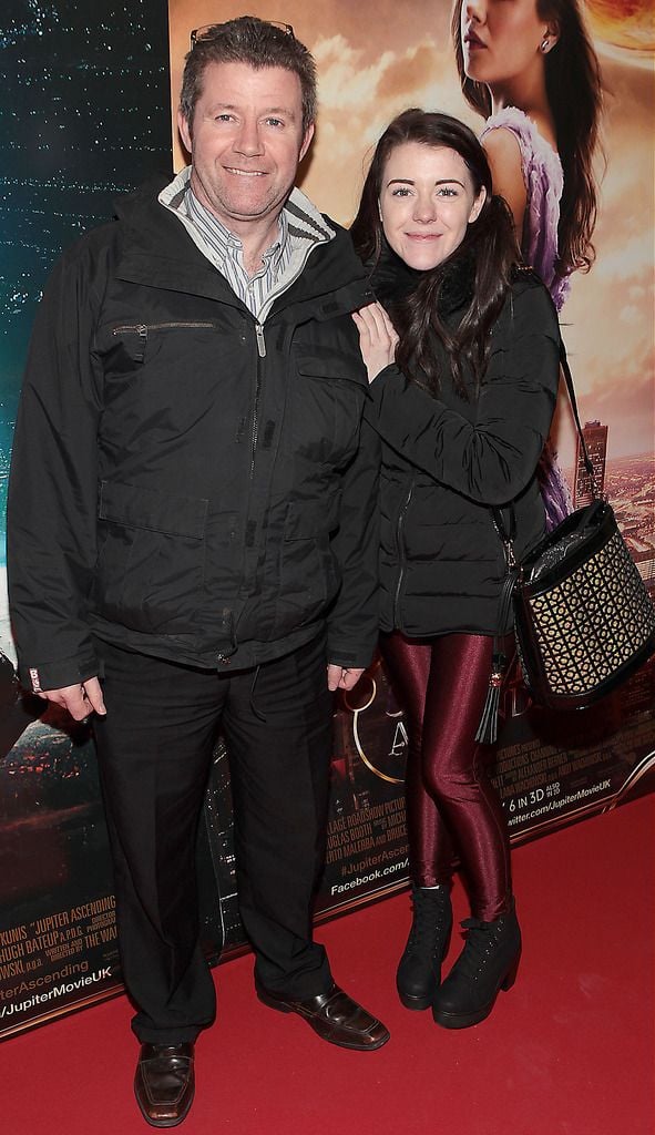 Keith Matthews and Leanne Matthews at the Irish premiere screening of Jupiter Ascending at the Odeon Cinema in Point Village,Dublin..Picture:Brian McEvoy.