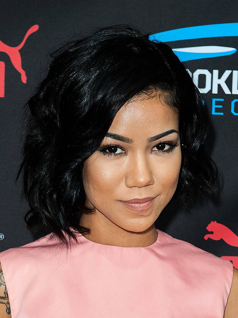 Jhene Aiko arrives at the Roc Nation Pre-GRAMMY Brunch on February 7, 2015 in Beverly Hills, California.  (Photo by Valerie Macon/Getty Images)