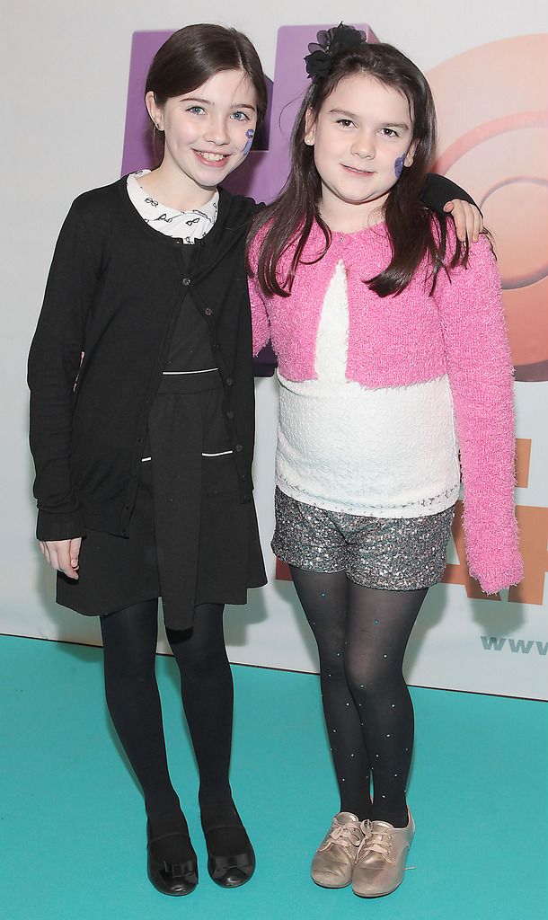 Lucia Kelly and Ava Kavanagh at the Irish Premiere screening of Home at  Odeon Cinema in Point Village ,Dublin.Picture:Brian McEvoy.
