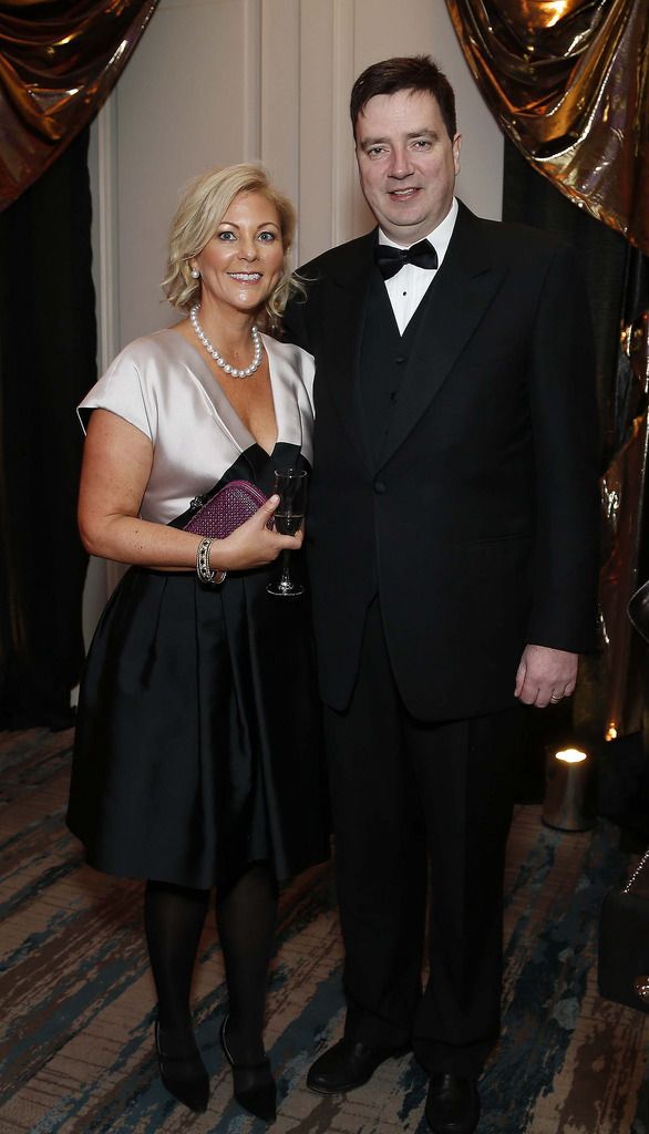 Geraldine Kennedy and Donogh Lysaght, pictured at the CMRF Crumlin Gold Ball at the Doubletree by Hilton Hotel on Saturday March 14th.CMRF Crumlin, the principal fundraising body for Our Ladyâ€™s Childrenâ€™s Hospital, Crumlin and the National Childrenâ€™s Research Centre, celebrated its 50th anniversary with The Gold Ball to acknowledge 50 years of fundraising for childrenâ€™s health in Ireland. Pic. Robbie Reynolds