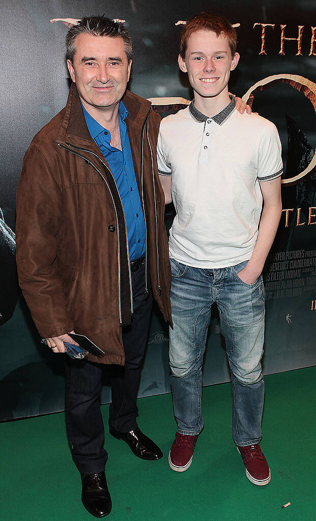 Martin King and son Matthew pictured at The Irish Premiere screening of The Hobbit the battle  of the five armies at the Savoy Cinema Dublin.Pic:Brian McEvoy.