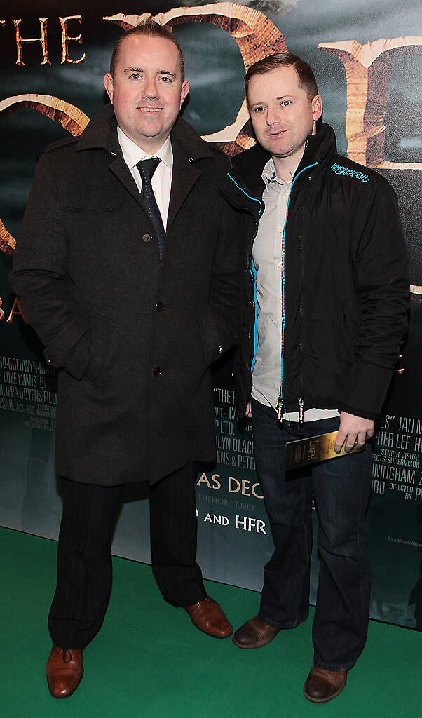 Tim Ryan and Pat Walsh at The Irish Premiere screening of The Hobbit the battle  of the five armies at the Savoy Cinema Dublin.Pic:Brian McEvoy.