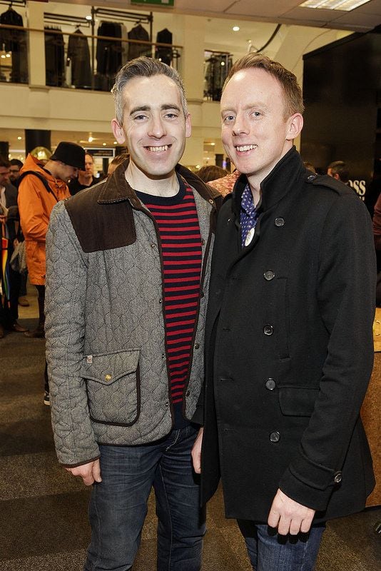 Alan Mc Arthur and Declan Groves at Arnotts Mens Wear Live events in association with Entertainment.ie.