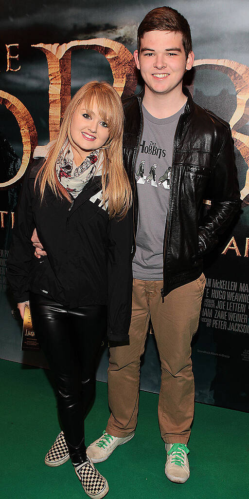 Yasmin O Regan and Killian O Regan at The Irish Premiere screening of The Hobbit the battle  of the five armies at the Savoy Cinema Dublin.Pic:Brian McEvoy.