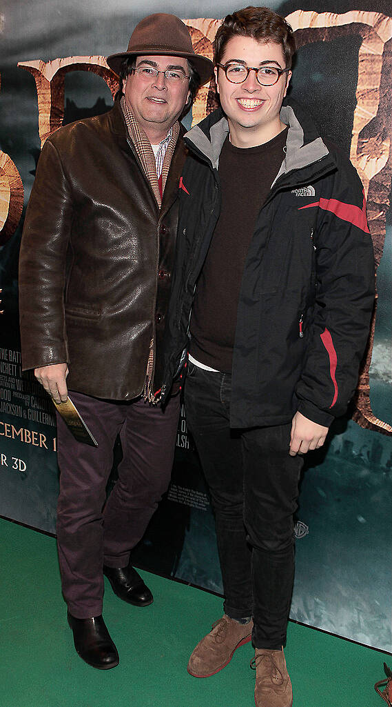 Peter Kenny and Finn Kenny at The Irish Premiere screening of The Hobbit the battle  of the five armies at the Savoy Cinema Dublin.Pic:Brian McEvoy.